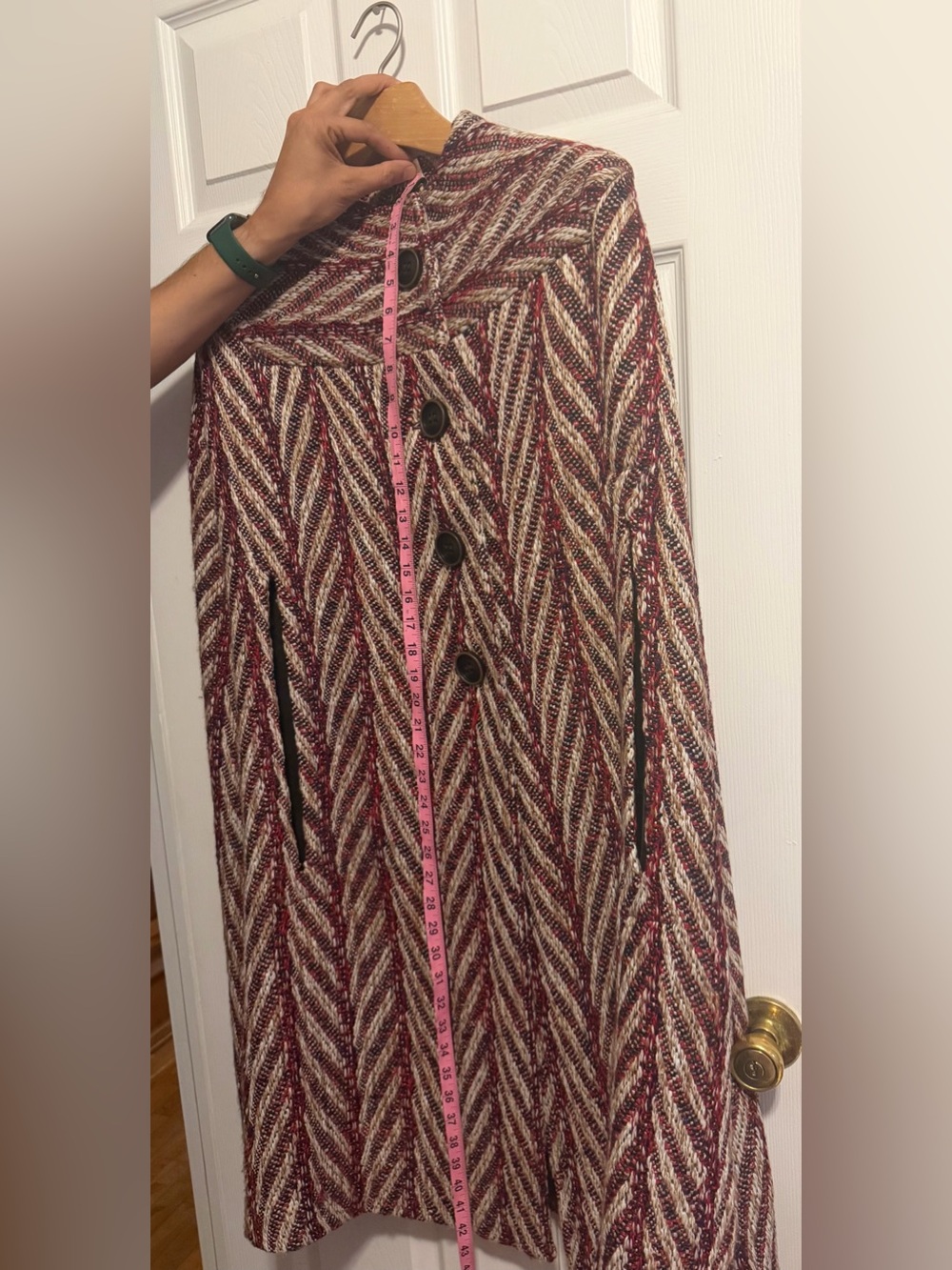 Happy X Nature Chevron Herringbone Cape Coat XS/S - Picture 7 of 9